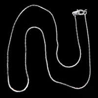 Cadena de collar de cable enlazado de latón, metal, chapado, Cadena de Boston, más colores para la opción, 0.6mm, longitud:16 Inch, Vendido por Sarta