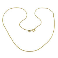 Brass Cable Link Necklace Chain, plated, snake chain 1.2mm Inch 