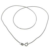Brass Cable Link Necklace Chain, platinum color plated, snake chain, 1.2mm Inch 