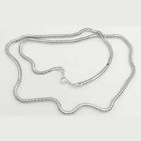 Messing Kabel-Verbindungs-Halsketten-Kette, plattiert, Schlangekette, keine, 12mm,3mm, Länge:24 ZollInch, verkauft von Strang
