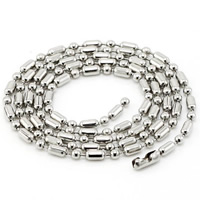 Titanio collar de cadena de acero, acero inoxidable, cadena de la bola, color original, 2mm, longitud:aproximado 19.7 Inch, Vendido por Sarta