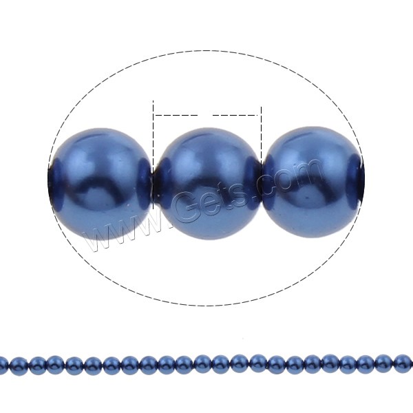 Perlas de Cristal, Perlas de vidrio, Esférico, diverso tamaño para la opción, azul, Grado AAA, agujero:aproximado 1mm, longitud:aproximado 16 Inch, Vendido por Sarta