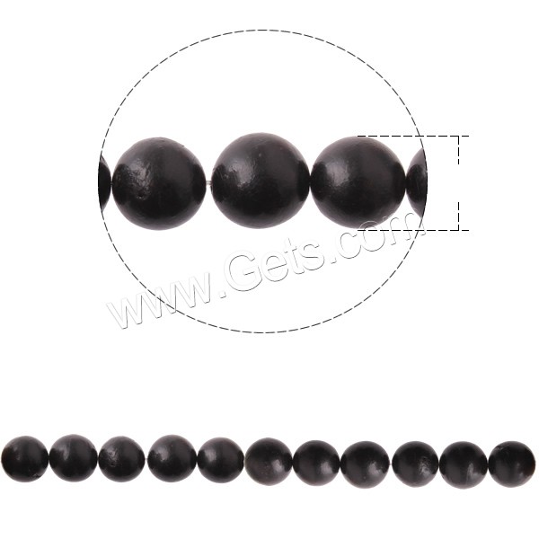 Natural Coral Beads, Round, different size for choice, black, Hole:Approx 1mm, Length:Approx 15 Inch, Sold By Strand