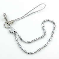 Fashion Mobile Phone Lanyard, Brass, platinum color plated, ball chain, 2.1mm Approx 5.5 Inch 