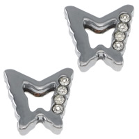 Zinc Alloy Slide Charm, Butterfly, with rhinestone, nickel, lead & cadmium free Approx 1.5mm 