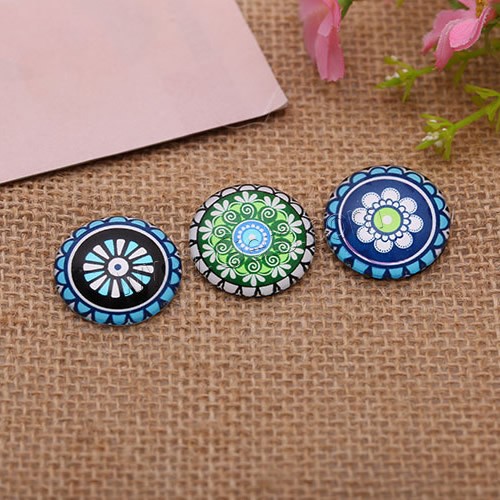 Time Gem Cabochon, Glass, Flat Round, time gem jewelry & mixed pattern & DIY & different size for choice & flat back & decal, 500PCs/Lot, Sold By Lot