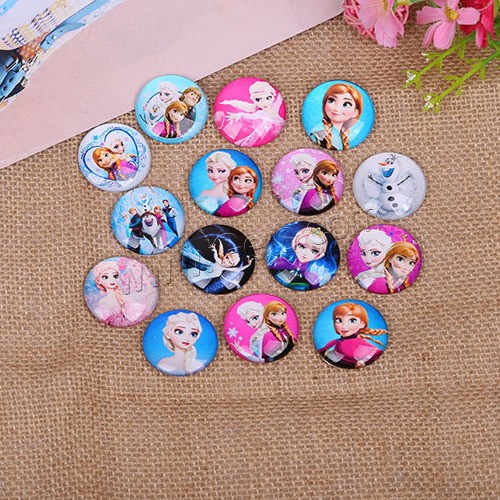 Time Gem Cabochon, Glass, Flat Round, character design & time gem jewelry & mixed pattern & DIY & different size for choice & flat back & decal, 500PCs/Lot, Sold By Lot