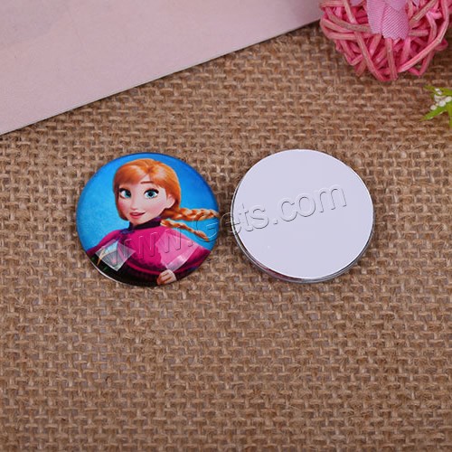 Time Gem Cabochon, Glass, Flat Round, character design & time gem jewelry & mixed pattern & DIY & different size for choice & flat back & decal, 500PCs/Lot, Sold By Lot