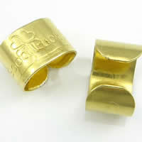 Brass Clip On Earring Finding, word good luck, plated, with letter pattern 