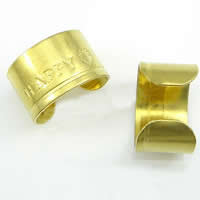 Brass Clip On Earring Finding, word happy, plated, with letter pattern 