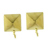 Brass Earring Drop Component, Square, plated Approx 1.5mm 