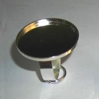 нержавеющая сталь гнездо-оправа для кольца, оригинальный цвет 0c4mm, внутренний диаметр:Приблизительно 20mm, размер:7.5, продается PC