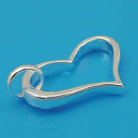Латунные подвески-сердце, Латунь, Сердце, плакирован серебром отверстие:Приблизительно 7mm, продается PC