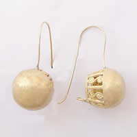 Brass Drop Earring, Flat Round, plated 
