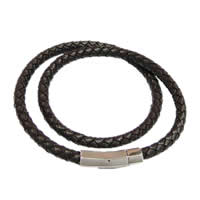 Cowhide Necklace Cord, 316 stainless steel magnetic clasp 6mm Approx 18 Inch [