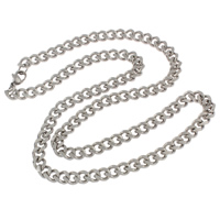 Collar de cadena de acero inoxidable, cadenilla, color original, 7x8x2mm, longitud:aproximado 21 Inch, Vendido por Sarta