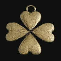 Brass Flower Pendants, Four Leaf Clover, plated Approx 2mm 