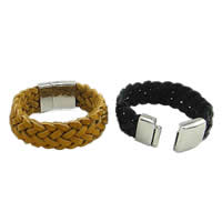 Cowhide Bracelets, 316 stainless steel magnetic clasp 24mm 