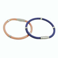 bracelets en caoutchouc, avec Acier inoxydable 316, longueur différente pour le choix, plus de couleurs à choisir, 5mm, Vendu par brin
