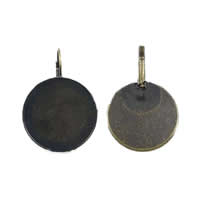 Messing Hebel Rückseiten Ohrring Komponente, flache Runde, plattiert, keine, 21x21mm, 20x20mm, Innendurchmesser:ca. 20mm, verkauft von Paar