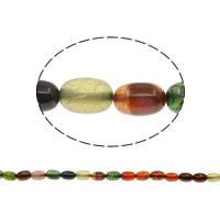 Turmalin Farbe Achat Perle, oval, 8x12mm, Bohrung:ca. 1mm, Länge:ca. 15.5 ZollInch, ca. 33PCs/Strang, verkauft von Strang