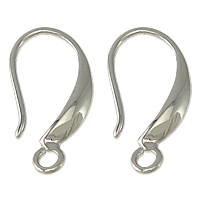Sterling Silver Hook Earwire, 925 Sterling Silver, plated, with loop 