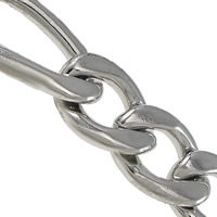 Stainless Steel Figaro Chain, original color 