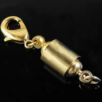 Brass Magnetic Clasp, Tube, plated, with lobster clasp Approx 3mm 