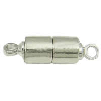 Messing Magnetverschluss, Zylinder, plattiert, Einzelstrang, keine, 16-17x5mm, Bohrung:ca. 1.5mm, verkauft von PC