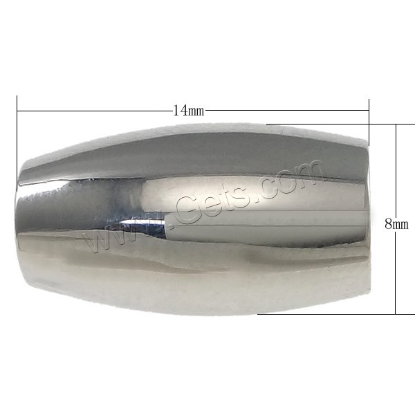 Runder Edelstahl Magnetverschluss, Rohr, plattiert, keine, 14x8mm, Bohrung:ca. 4mm, verkauft von PC