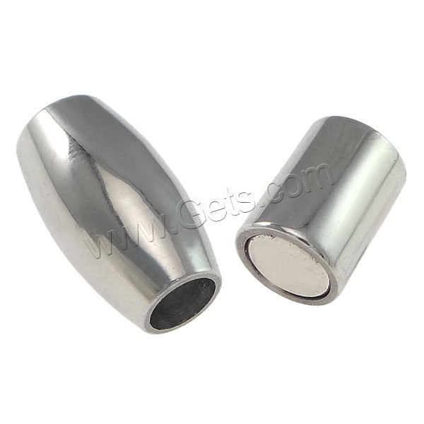 Round Stainless Steel Magnetic Clasp, Tube, plated, more colors for choice, 14x8mm, Hole:Approx 4mm, Sold By PC