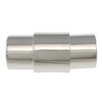 Messing Magnetverschluss, Rohr, plattiert, 18.5x10mm, Bohrung:ca. 8mm, verkauft von PC