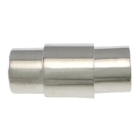 Messing Magnetverschluss, Rohr, plattiert, keine, 17.5x5.8mm, Bohrung:ca. 4mm, verkauft von PC