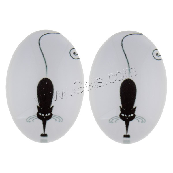 Time Gem Cabochon, Glass, Flat Oval, black and white design & different size for choice & different designs for choice & flat back & decal, 1000PCs/Bag, Sold By Bag