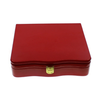 Boîtes à collier en bois, avec velours de coton & laiton, rectangle, peinture, rouge Vendu par PC