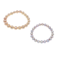 Bracelets de perles, perle d'eau douce cultivée, pomme de terre, naturel, plus de couleurs à choisir, 9-10mm Environ 7.5 pouce, Vendu par brin