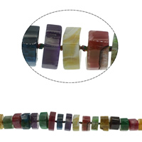 Natürliche Regenbogen Achat Perlen, facettierte, 12x12mm-34x16mm, Bohrung:ca. 1mm, Länge:ca. 19.6 ZollInch, ca. 36PCs/Strang, verkauft von Strang