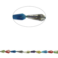 Natürliche Crackle Achat Perlen, Geknister Achat, facettierte, gemischte Farben, 16x31x8mm-16x52x8mm, Bohrung:ca. 1mm, Länge:ca. 16.1 ZollInch, ca. 14PCs/Strang, verkauft von Strang