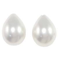 Moitié forés perles de coquillage de mer du Sud, coquille de mer du sud, larme, semi-foré, blanc, grade A Environ 1mm, Vendu par PC