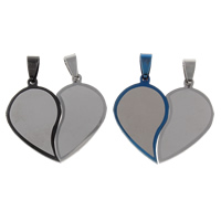 Stainless Steel Couple Pendant, Heart, plated, for couple Approx 