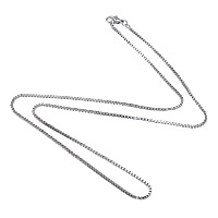 Eiserne Halskette Kette, Eisen, plattiert, Kastenkette, 1.5mm, Länge:ca. 18 ZollInch, verkauft von Strang