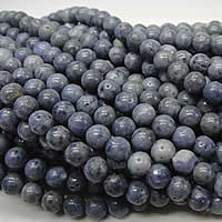Natürliche Korallen Perlen, rund, verschiedene Größen vorhanden, blau, Bohrung:ca. 1-2mm, Länge:ca. 16 ZollInch, verkauft von Strang