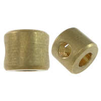 Large Hole Brass Beads, Column, with troll, double-hole, original color Approx 3.1,4mm 