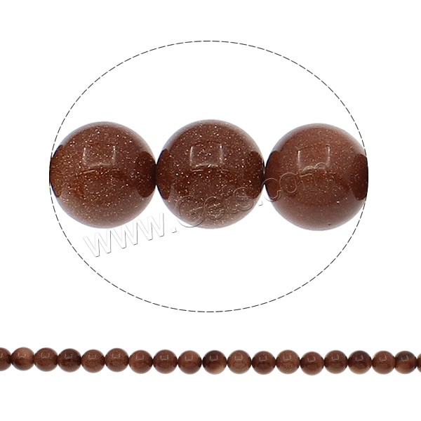 Goldstone Beads, Round, natural, different size for choice, Hole:Approx 1mm, Length:Approx 15 Inch, Sold By Strand