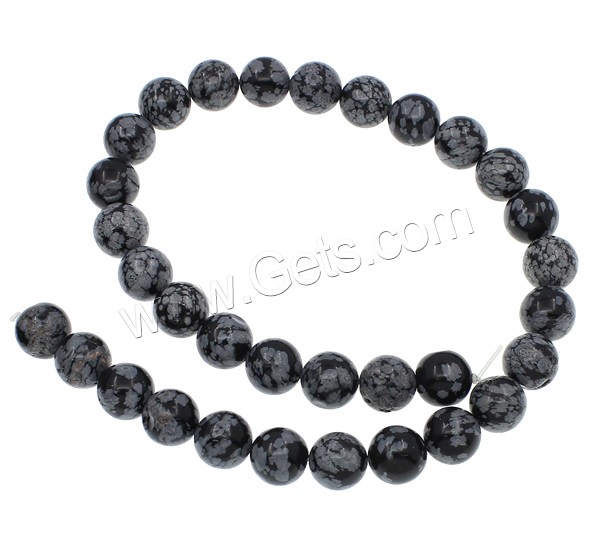 Snowflake Obsidian Bead, Round, natural, different size for choice, Hole:Approx 1mm, Length:Approx 15.7 Inch, Sold By Strand