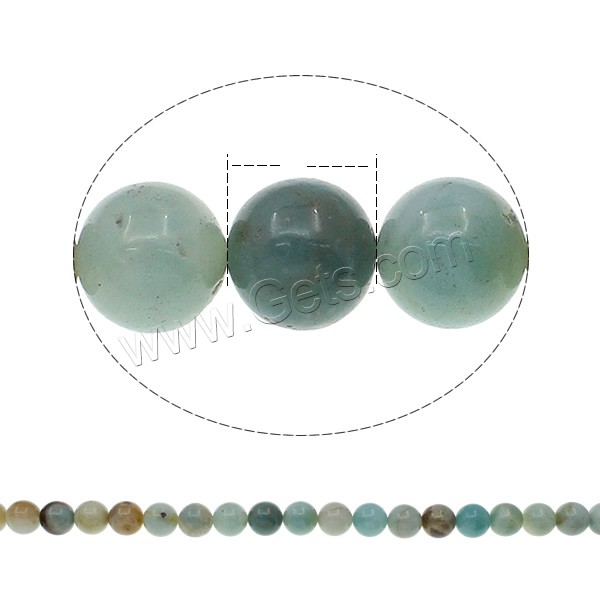 Natürliche Regenbogen Achat Perlen, Amazonit, rund, verschiedene Größen vorhanden, Bohrung:ca. 1mm, Länge:ca. 15.7 ZollInch, verkauft von Strang