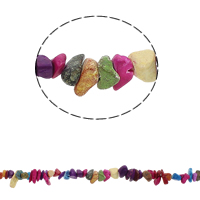 Synthetische Türkis Perlen, Klumpen, gemischte Farben, 5-13mm, Bohrung:ca. 0.8mm, Länge:ca. 34.6 ZollInch, ca. 260PCs/Strang, verkauft von Strang