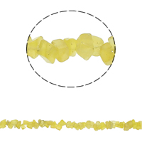 Edelstein-Chips, Zitronen Jade, Bruchstück, November Birthstone, 5-13mm, Bohrung:ca. 0.8mm, Länge:ca. 34.6 ZollInch, ca. 260PCs/Strang, verkauft von Strang