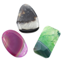 Mixed Agate Pendants, 30-40mm, 26-66mm Approx 1mm 