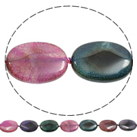 Perles agate veines de dragon naturelles, ovale plat, couleurs mélangées Environ 1mm Environ 16.5 pouce, Environ Vendu par brin